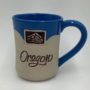 Oregon‎ Mountain Landscape Souvenir Ceramic Coffee Mug Blue Top